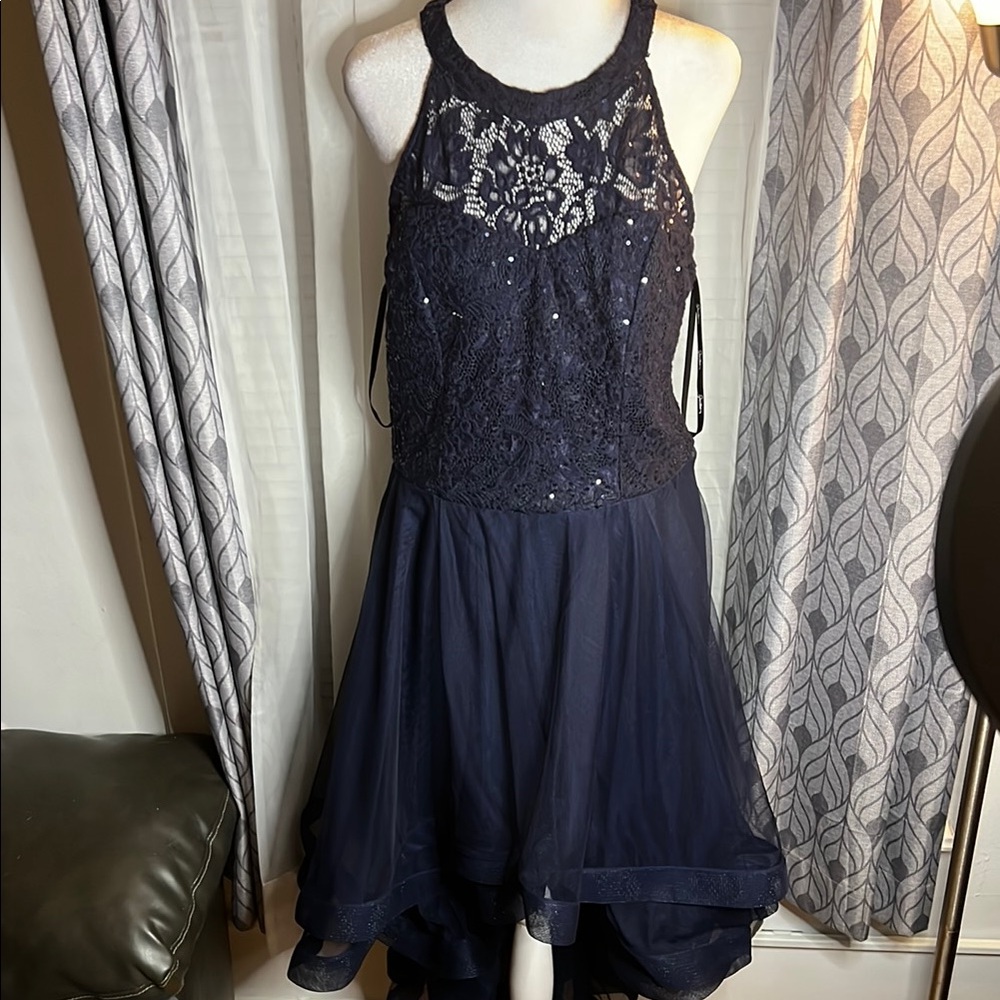 Speechless Midnight Blue Lace Dress